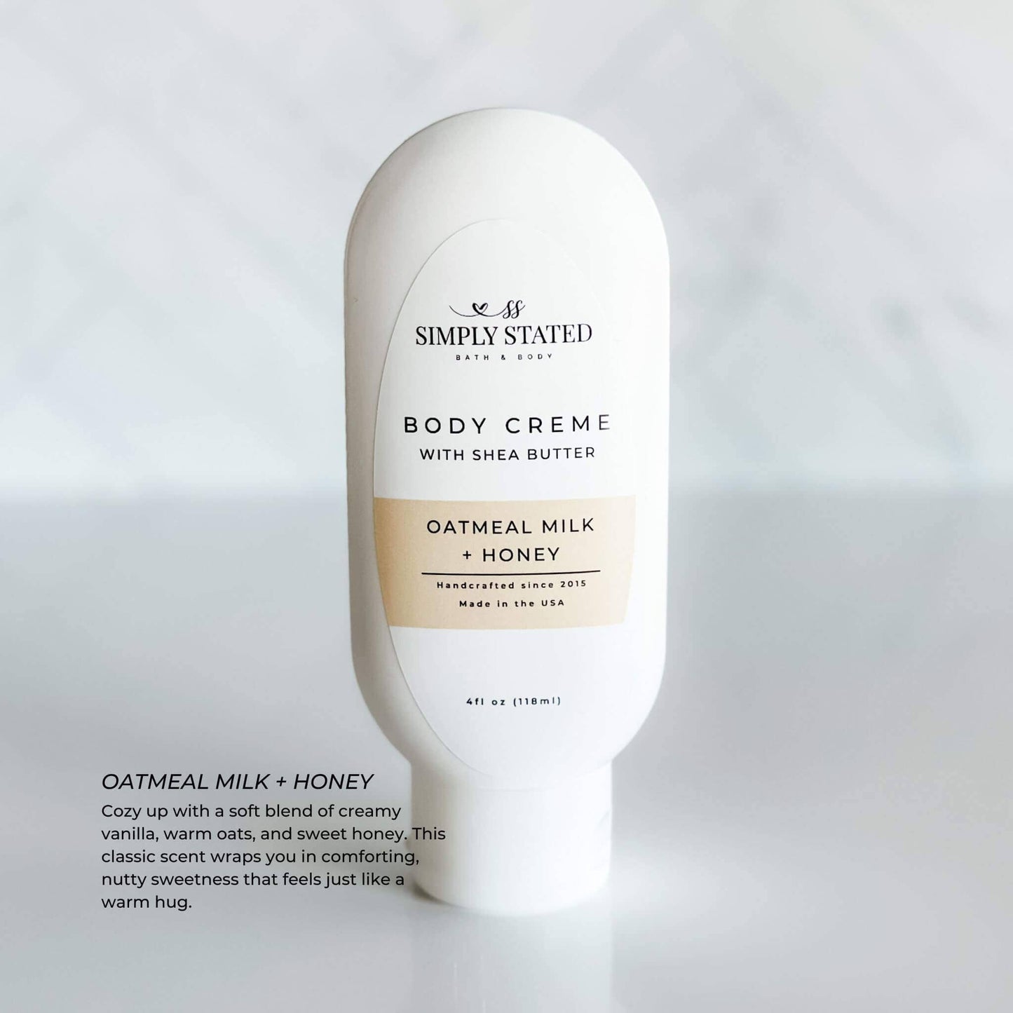 Signature Body Creme-Nourishing Lotion Moisturizer: Oatmeal Milk + Honey / 4 oz Squeeze Bottle