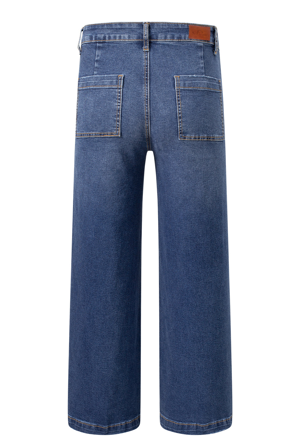 Bluing Mimimalist Patch Pocket High Waist Shift Jeans