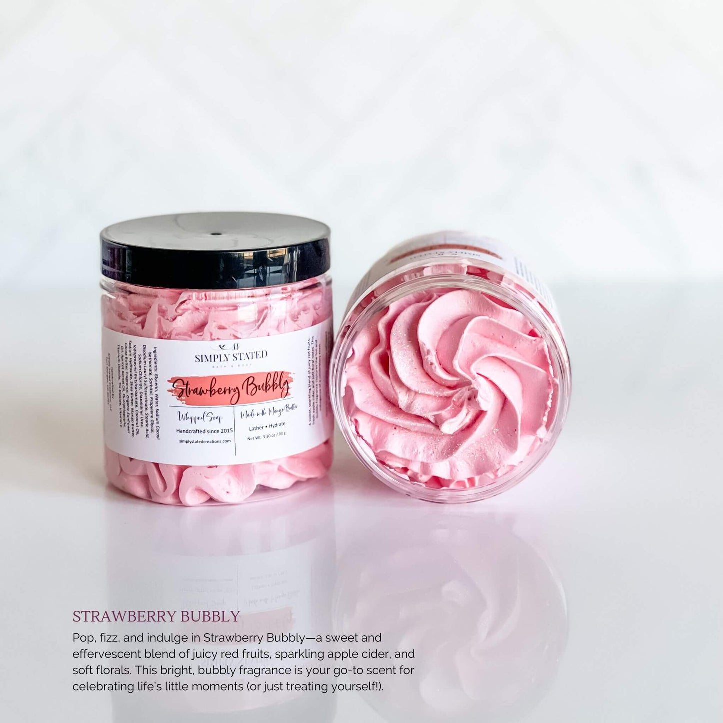 Sweet Temptations Whipped Soap - Cleansing Treat for Skin: Strawberry Bubbly