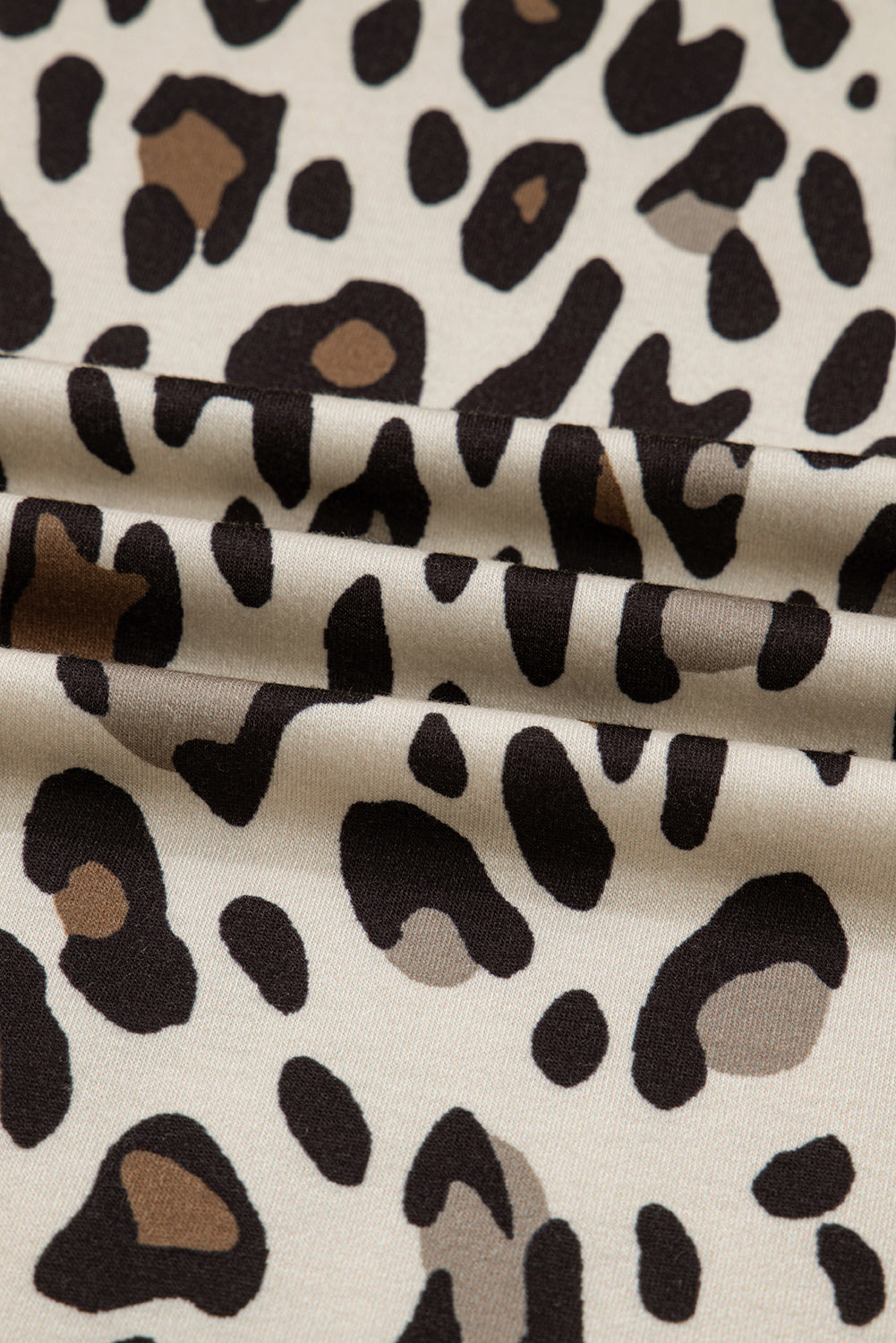 Khaki Leopard Drawstring Wide Leg Cropped Pants