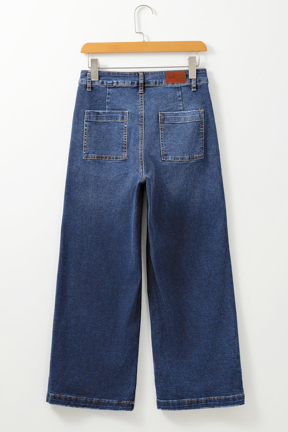 Bluing Mimimalist Patch Pocket High Waist Shift Jeans