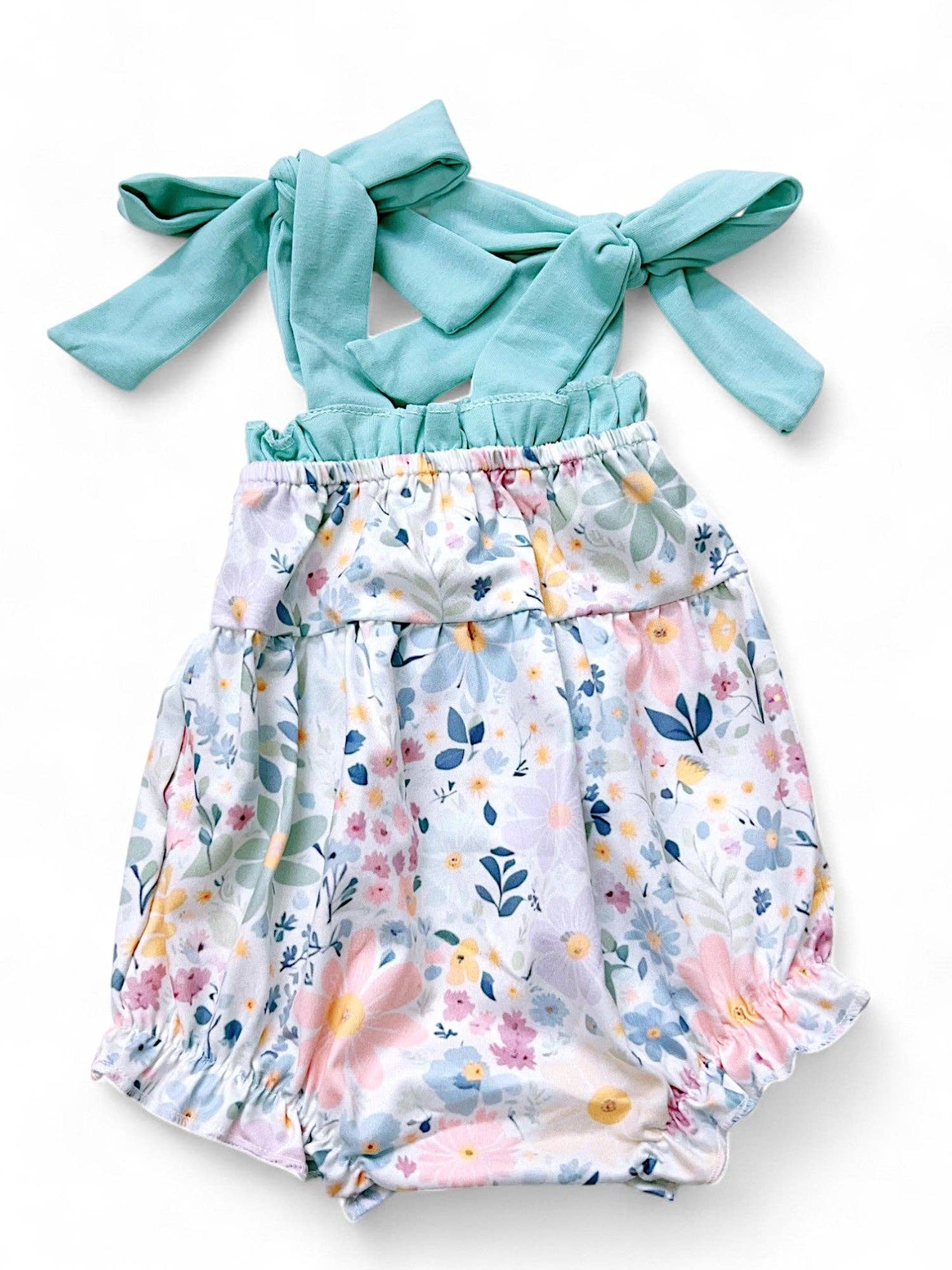 Girls floral baby romper with snaps