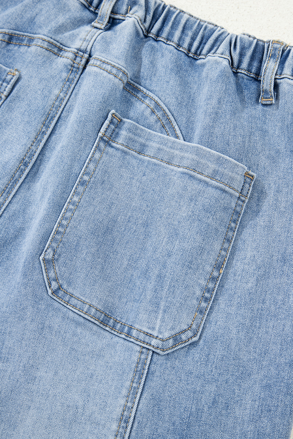 Gray Drawstring Seam Detail Raw Hem Wide Leg Jeans