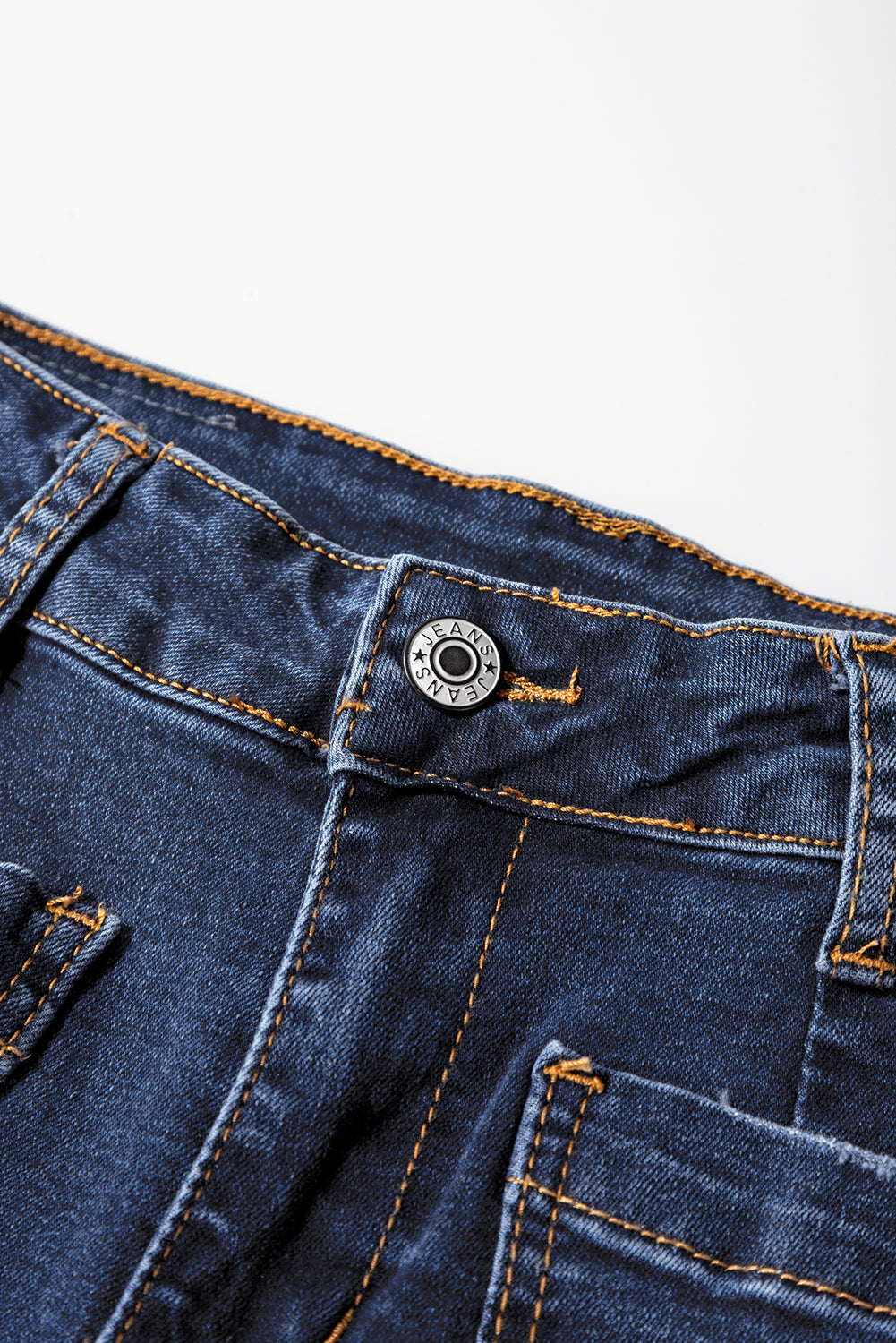 Bluing Mimimalist Patch Pocket High Waist Shift Jeans