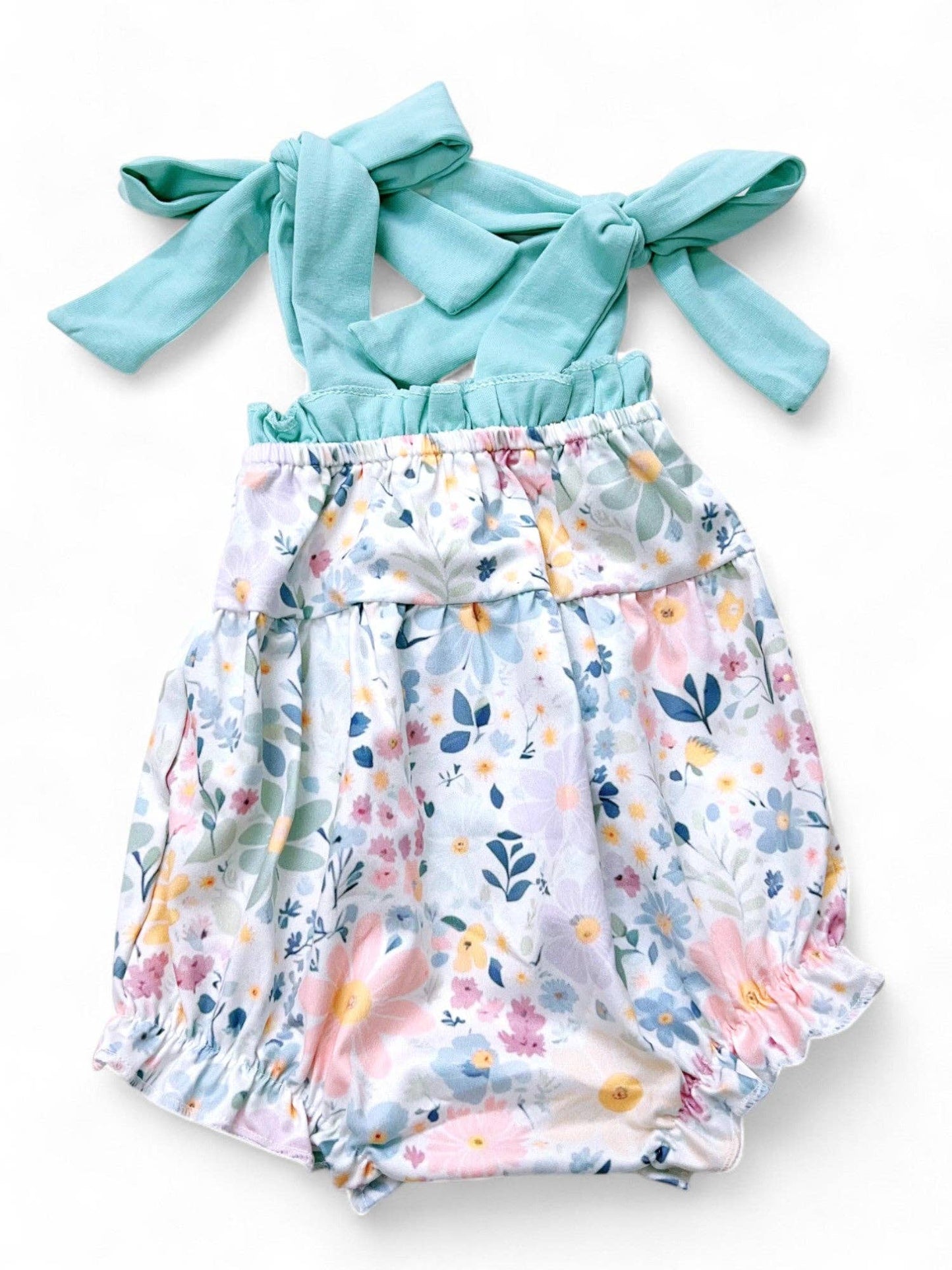 Girls floral baby romper with snaps