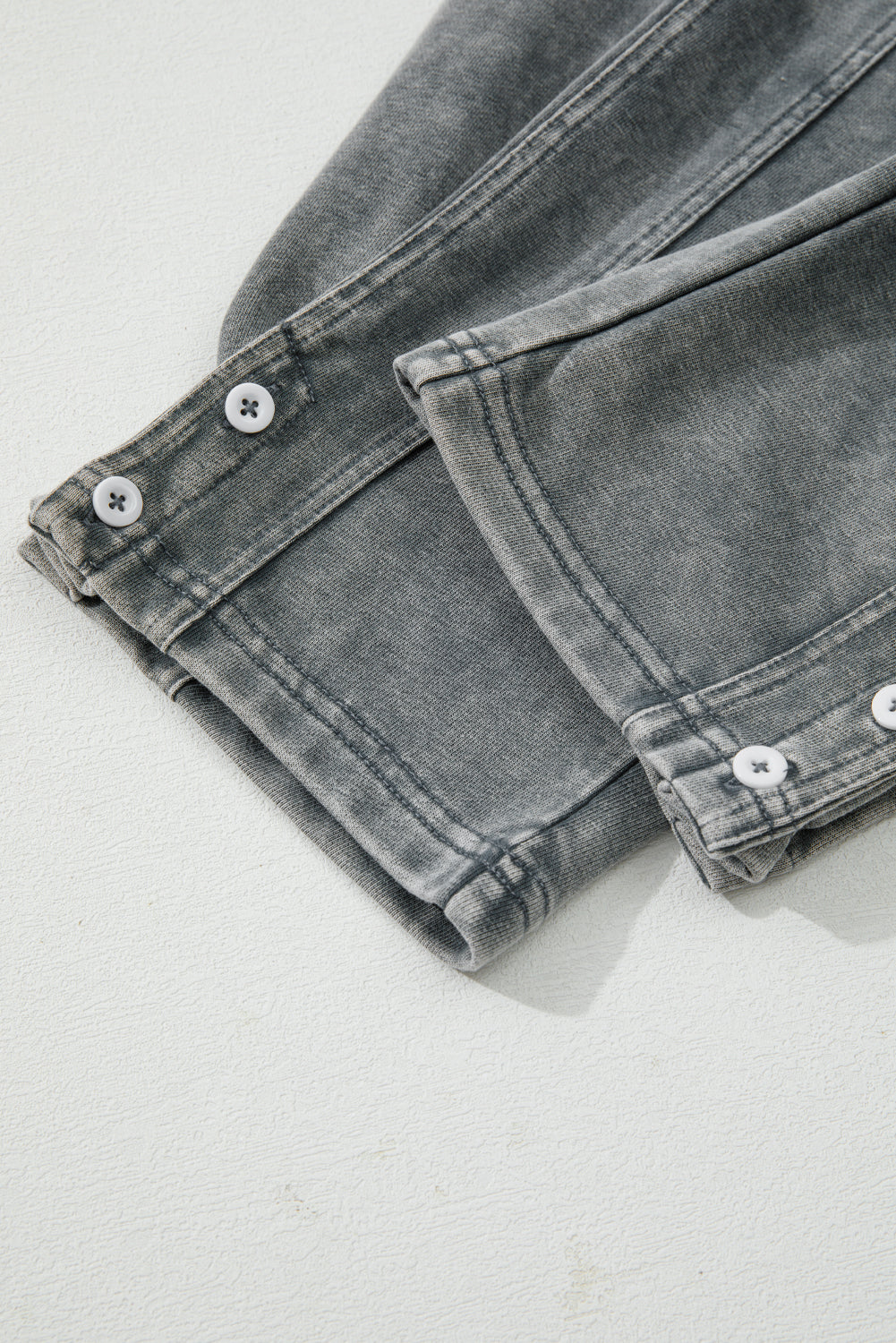 Medium Grey Mineral Wash Jogger Style High Waist Pants
