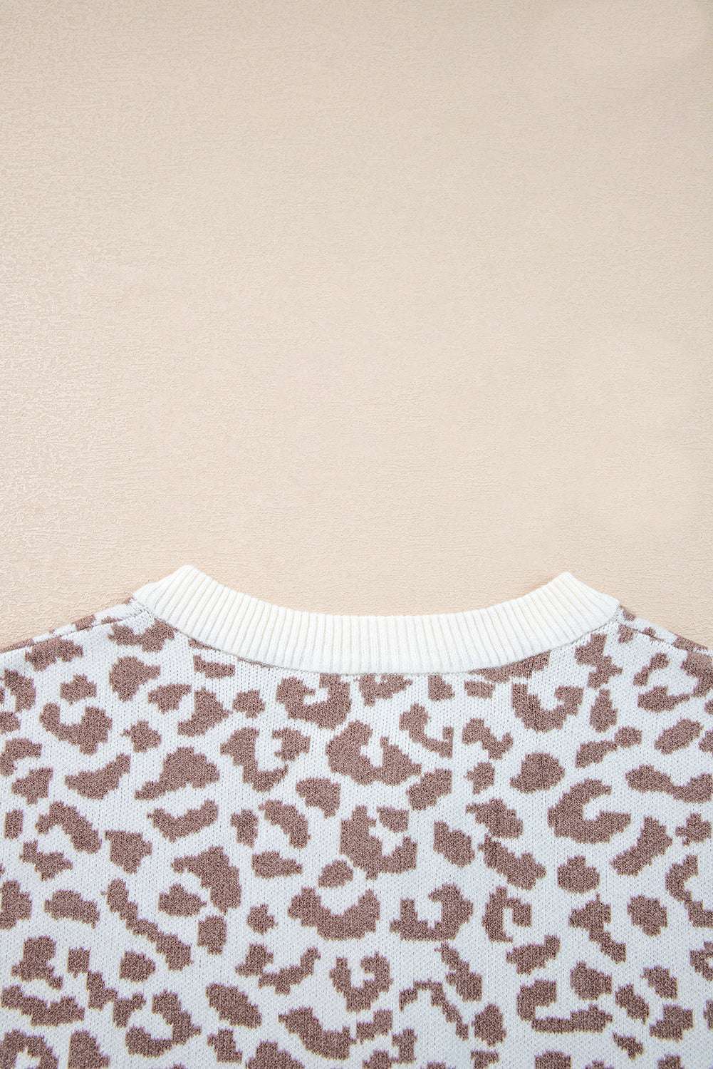 Black Leopard Drop Shoulder Knitted Cardigan