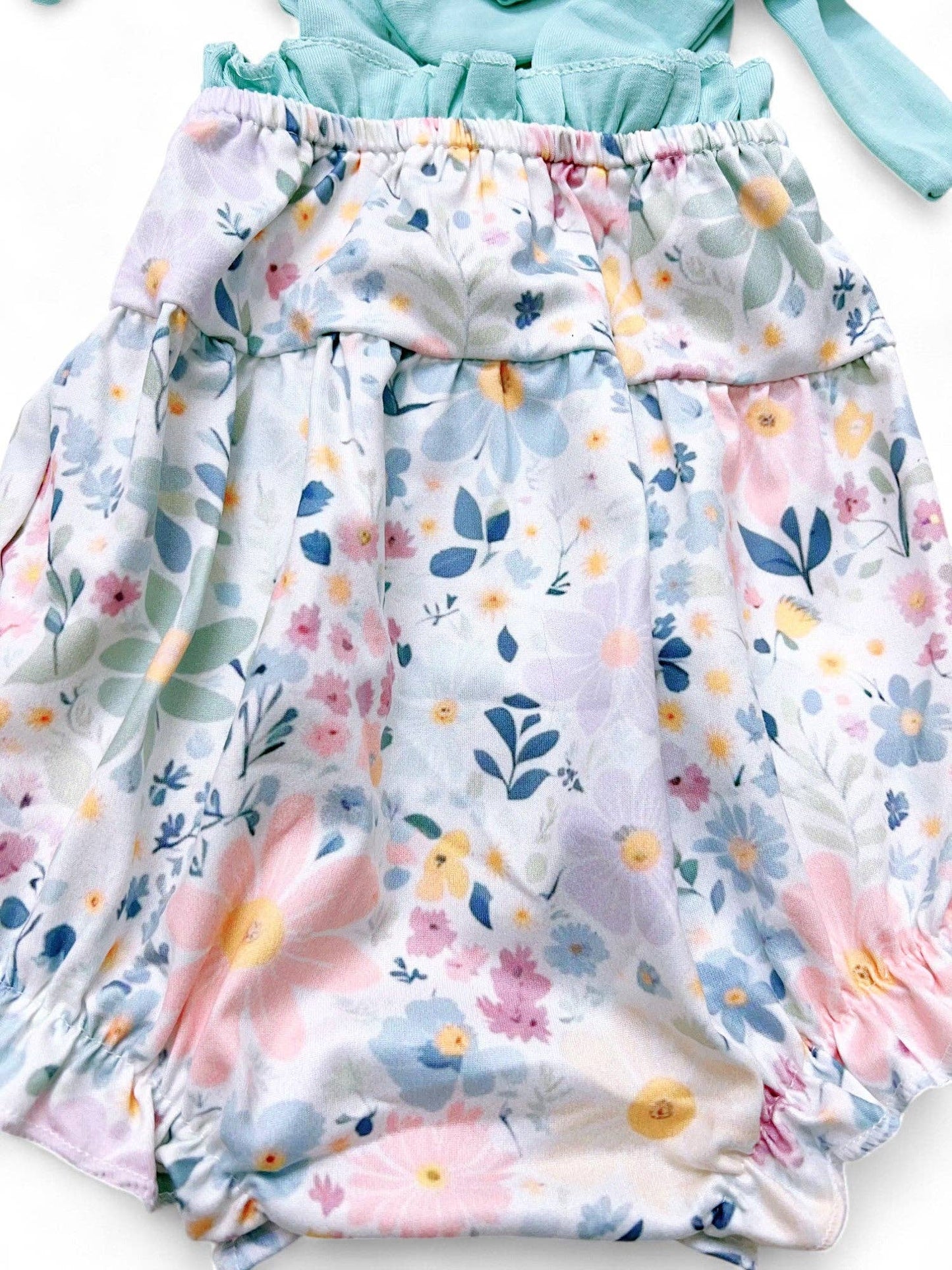 Girls floral baby romper with snaps