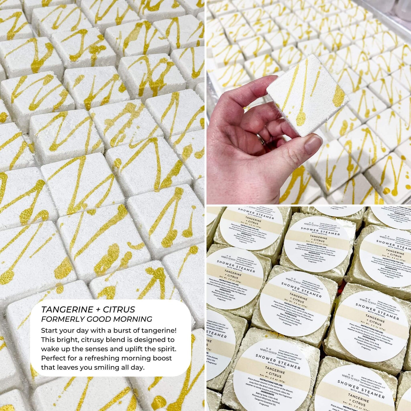 Aromatherapy Mentholated Shower Steamers-Breathe Easy & Relax: Tangerine + Citrus