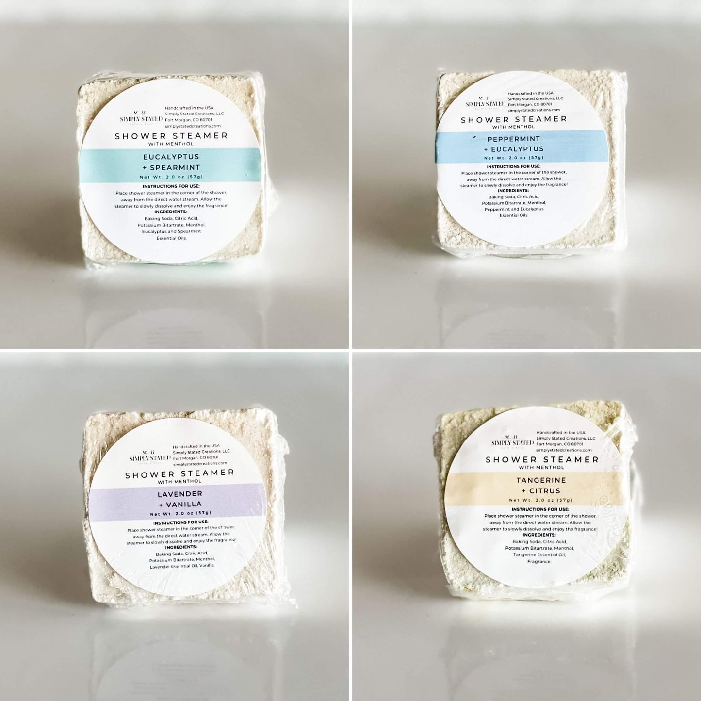 Aromatherapy Mentholated Shower Steamers-Breathe Easy & Relax: Tangerine + Citrus