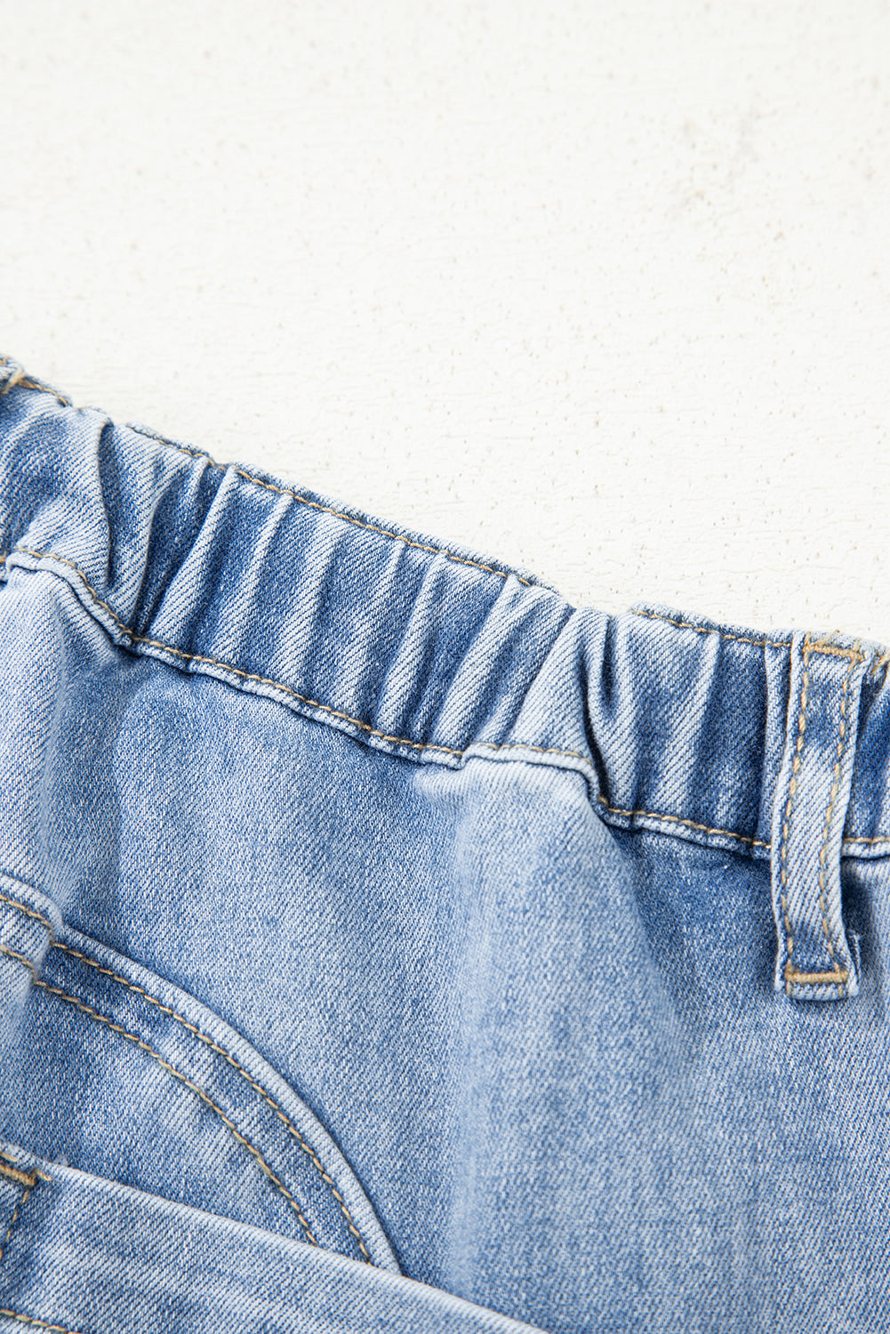 Gray Drawstring Seam Detail Raw Hem Wide Leg Jeans