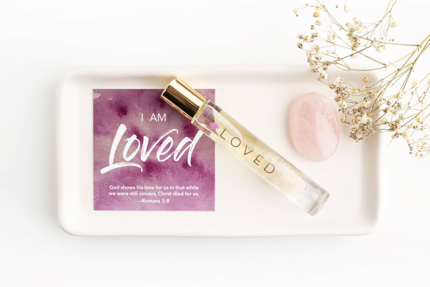 LOVED – Rose Quartz Crystal Roller | Comforting Aromatherapy