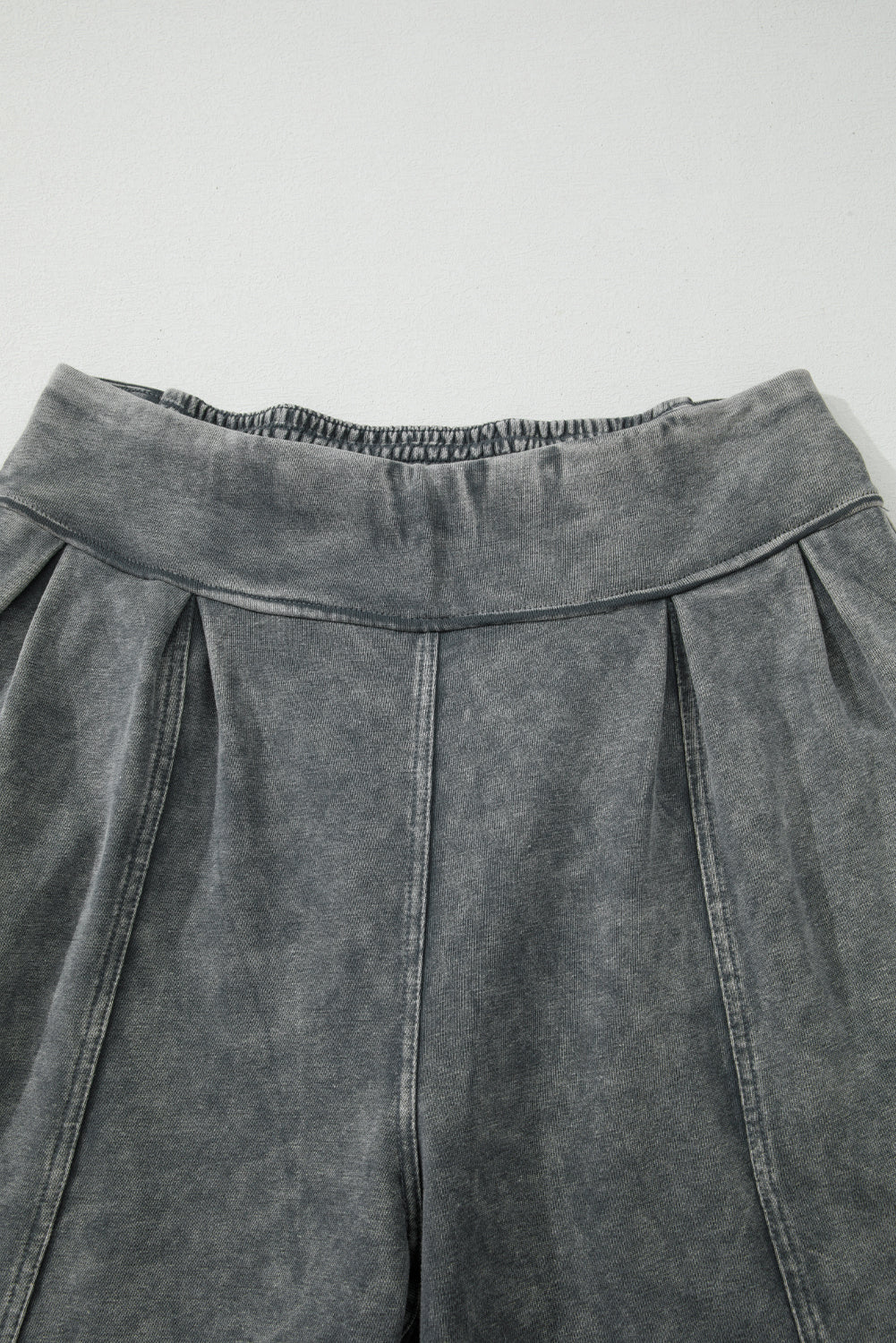 Medium Grey Mineral Wash Jogger Style High Waist Pants
