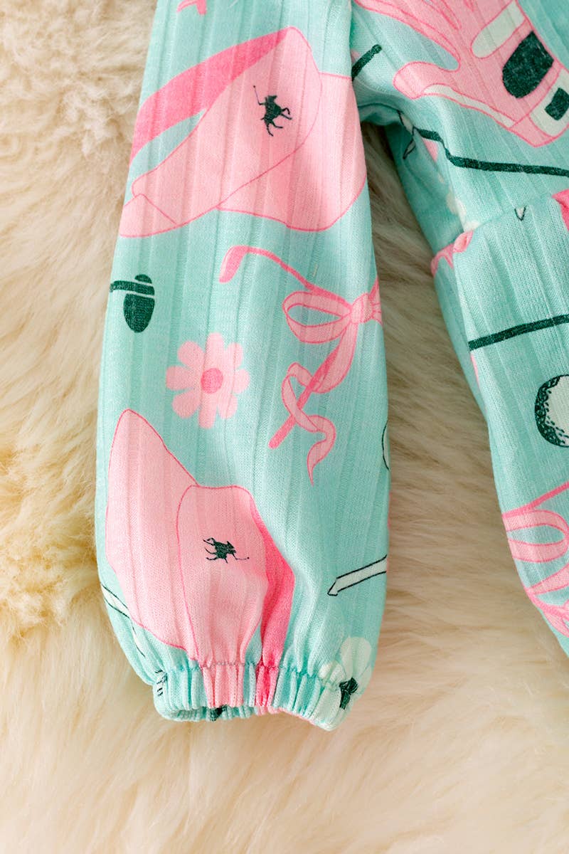 GOLF FUN KIND OF DAY MINT BABY ROMPER