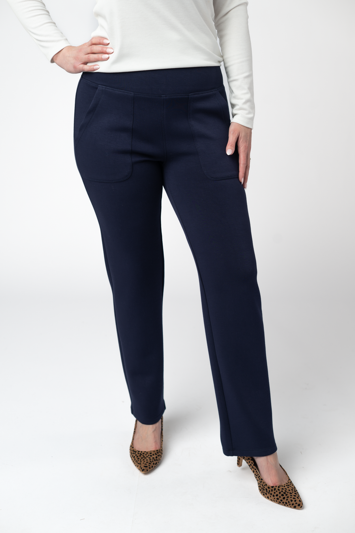 IN STOCK Luxe Ankle Bottoms- Navy: XS