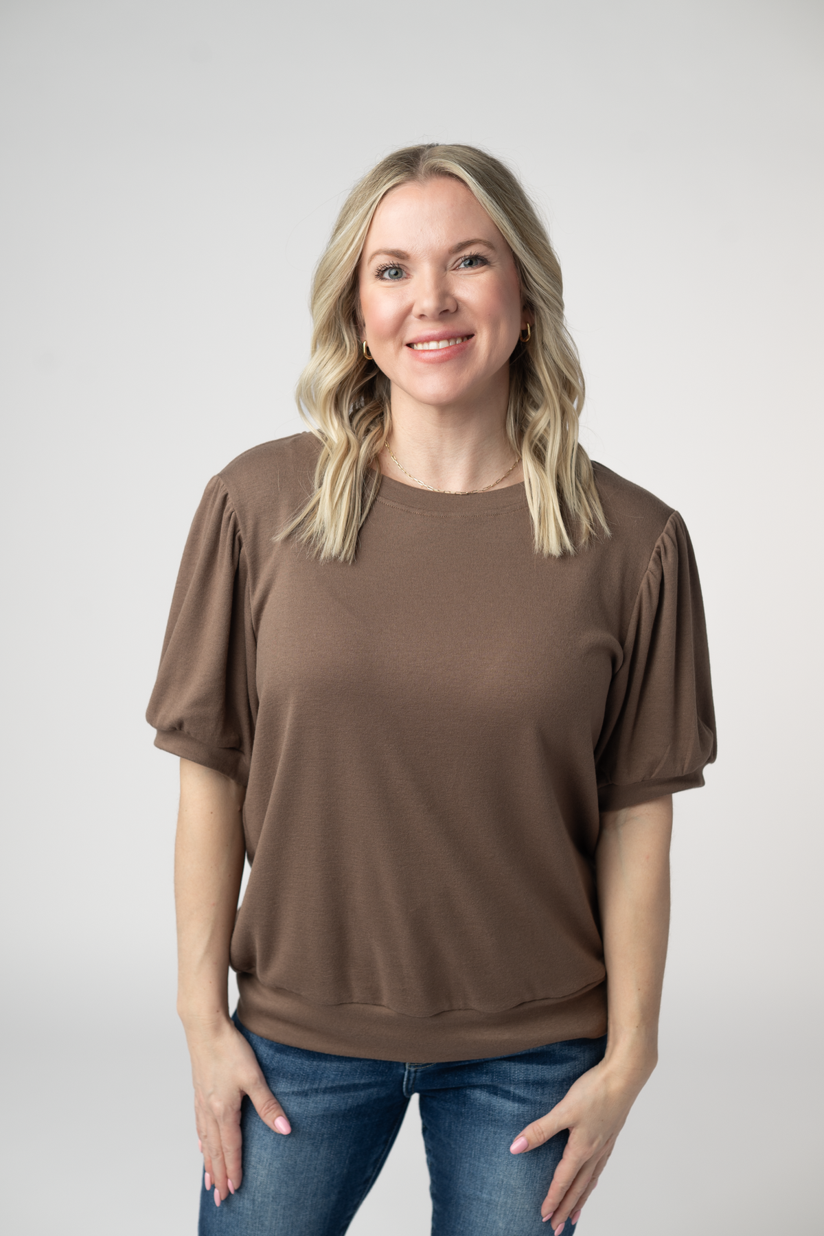 IN STOCK Katie Cozy Top - Mocha: Small