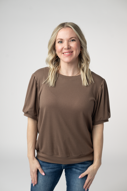 IN STOCK Katie Cozy Top - Mocha: Small