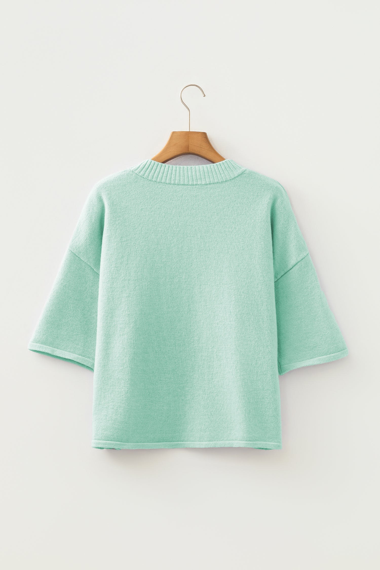 Lavendula 3/4 Sleeve Boxy Knit Button Down Sweater Cardigan