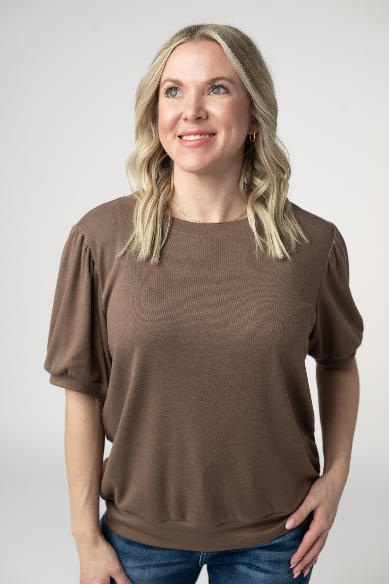 IN STOCK Katie Cozy Top - Mocha: Small