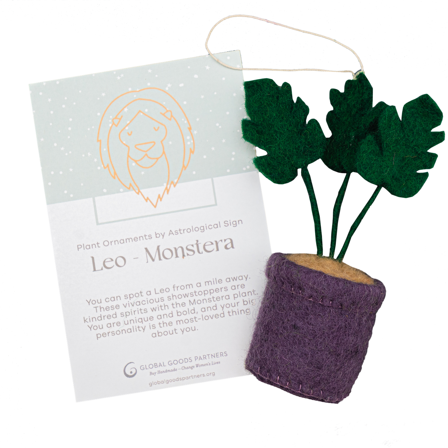 Plant Ornament Astrology Signs With Card: Libra / Peace Lily