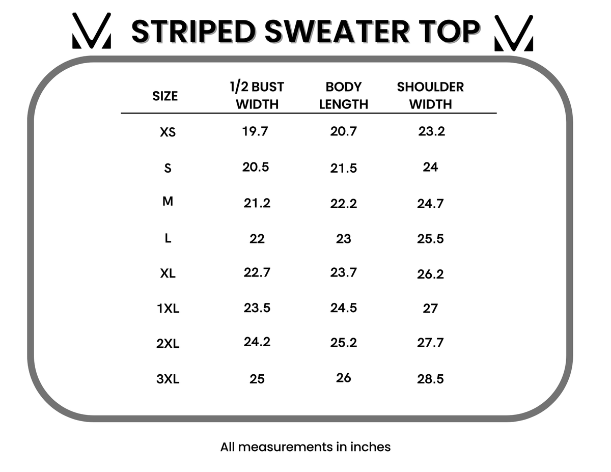 IN STOCK Striped Sweater Top - Olive and Tan: Small