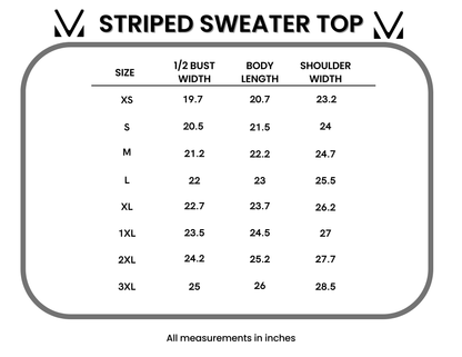 IN STOCK Striped Sweater Top - Olive and Tan: Small