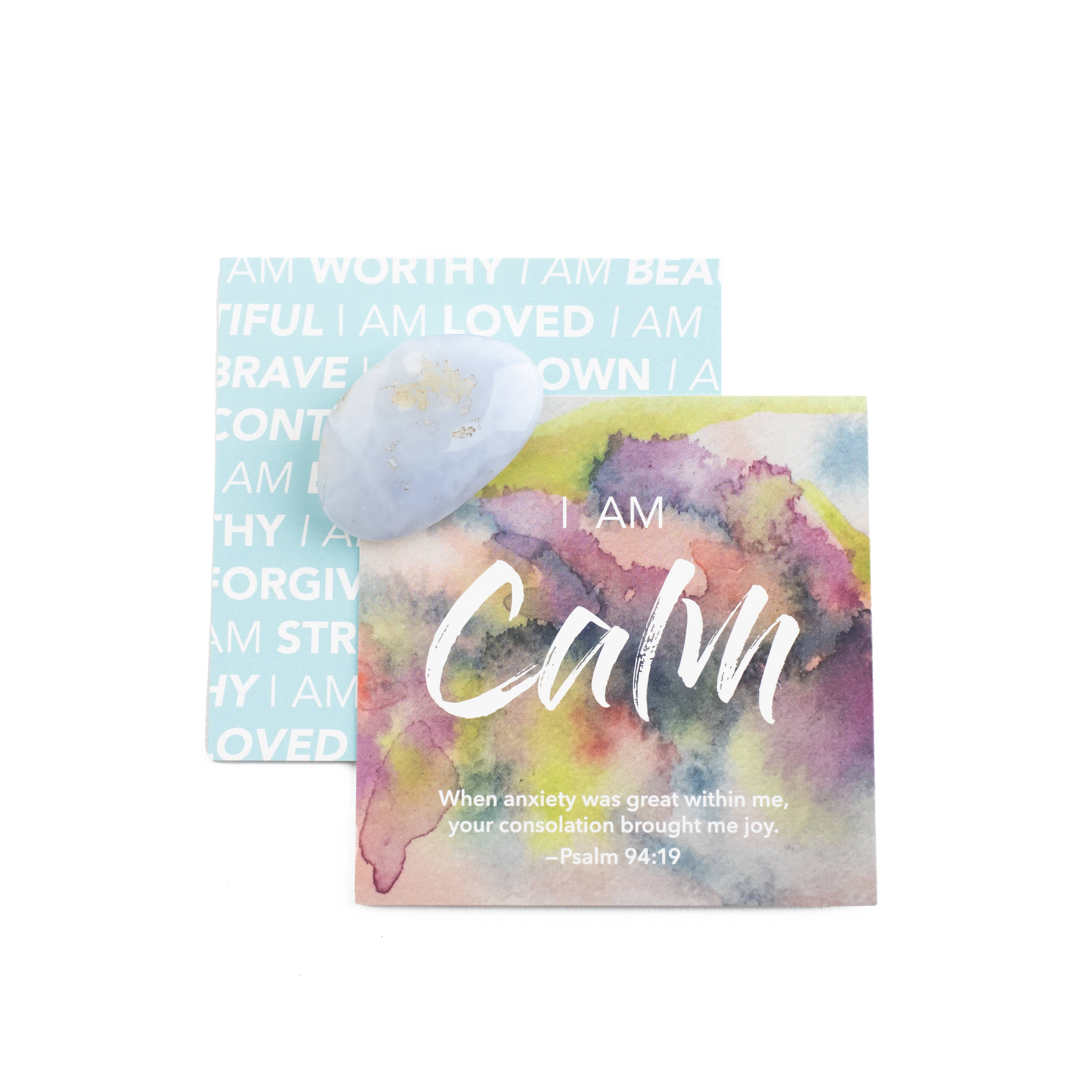 Affirmation Gems with Scripture Cards & Crystal Pocket Stone: Brave