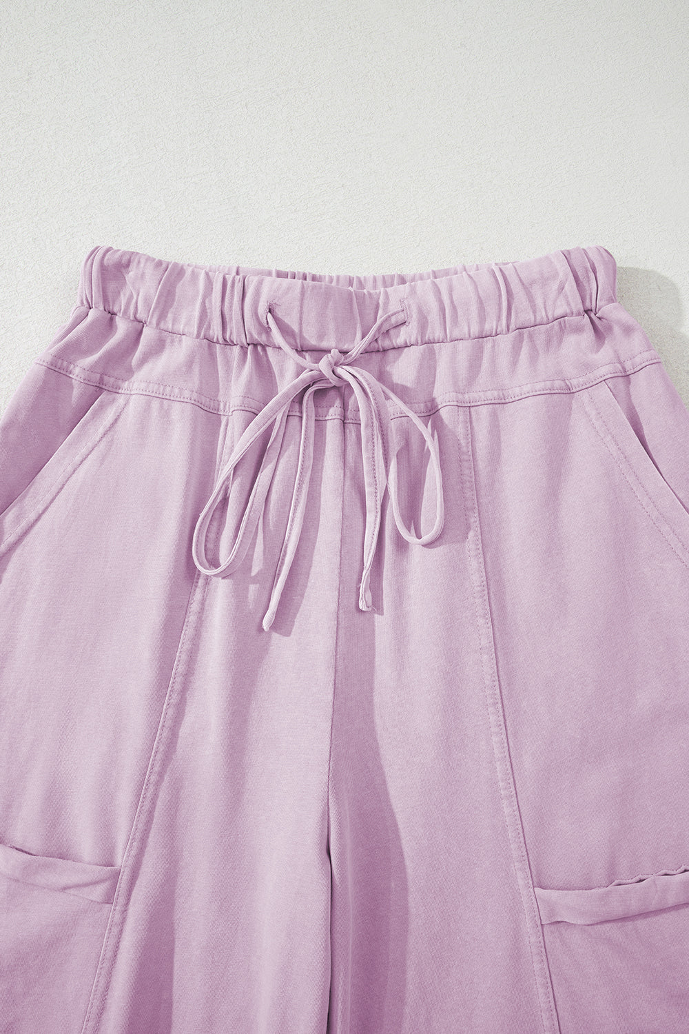 Black Mineral Wash Exposed Seam Wide Leg Cargo Pants