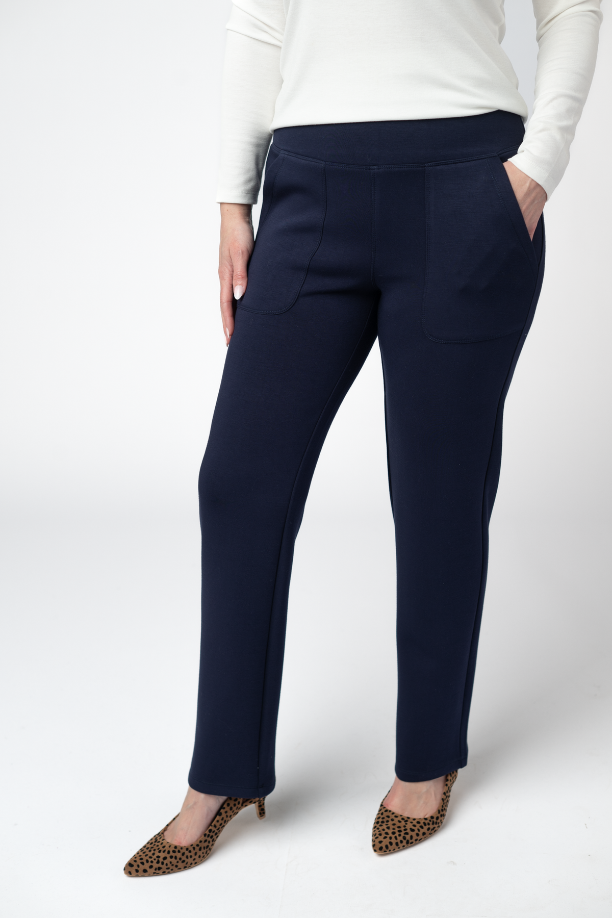 IN STOCK Luxe Ankle Bottoms- Navy: XS