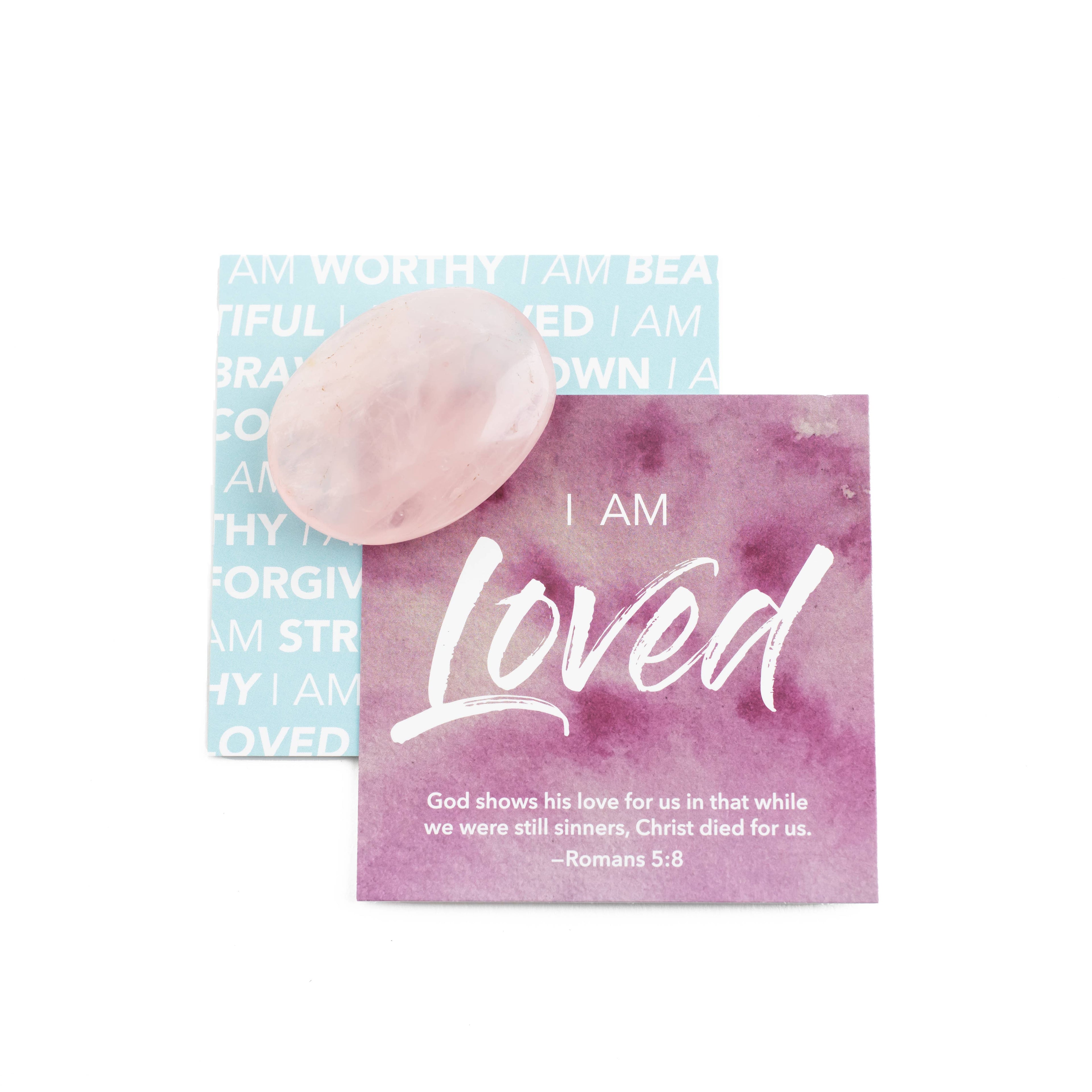Affirmation Gems with Scripture Cards & Crystal Pocket Stone: Brave