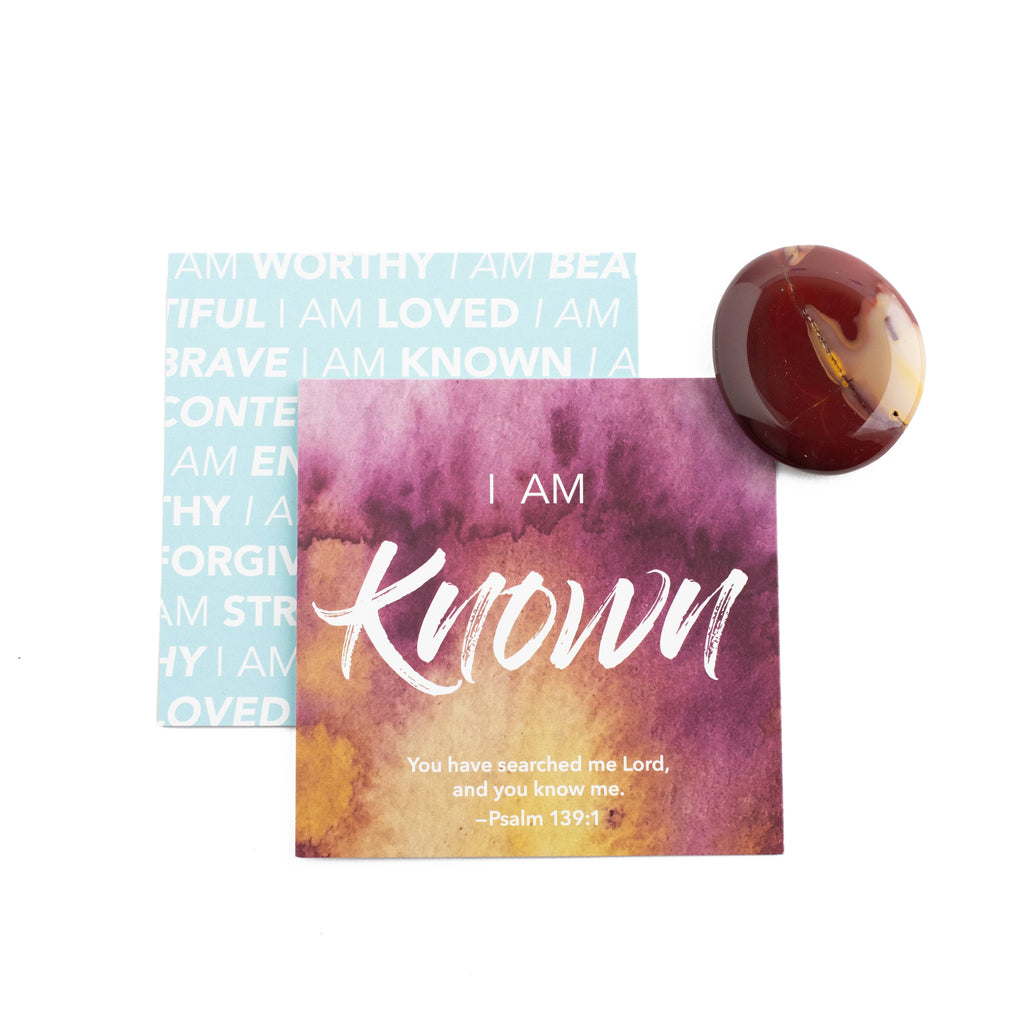 Affirmation Gems with Scripture Cards & Crystal Pocket Stone: Brave