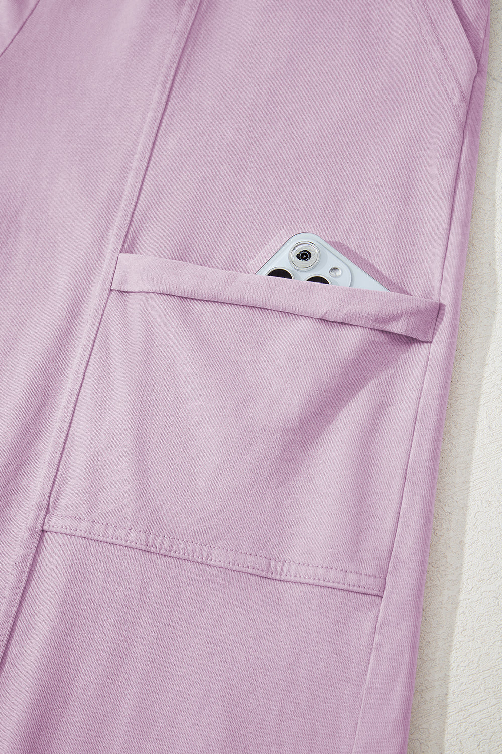 Black Mineral Wash Exposed Seam Wide Leg Cargo Pants