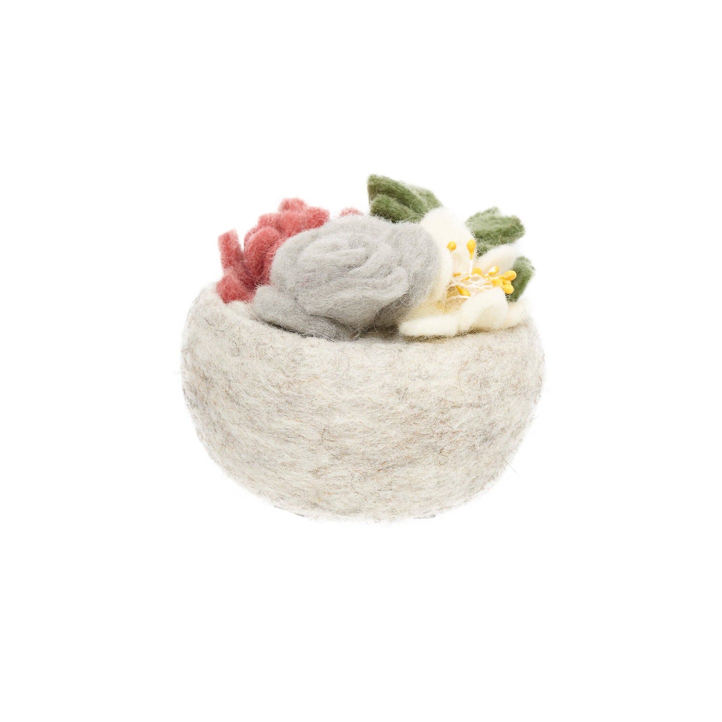 Felt Succulent Bowls: Pink Rose