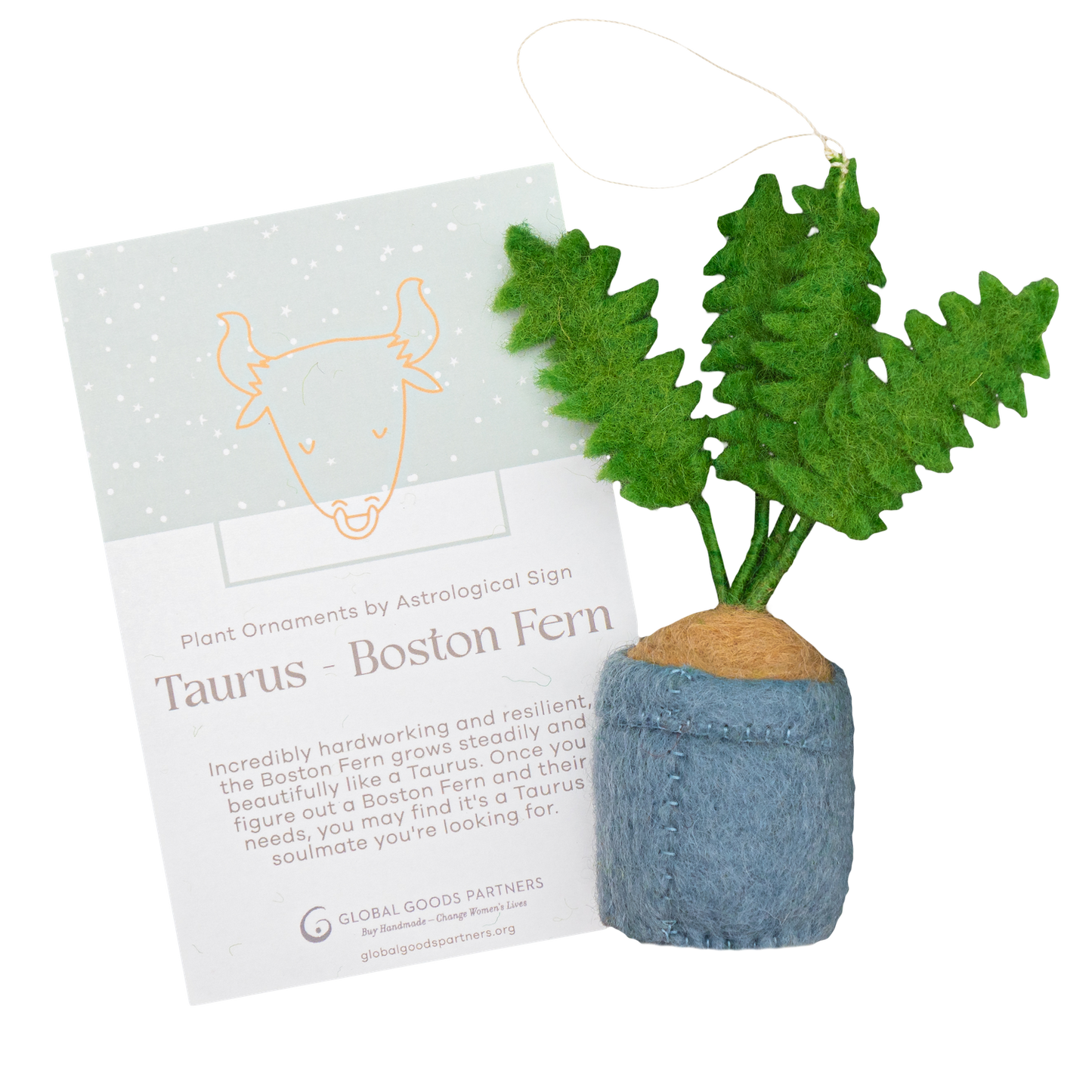 Plant Ornament Astrology Signs With Card: Libra / Peace Lily
