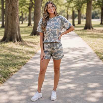 Camo Loose Top Outfit RTS