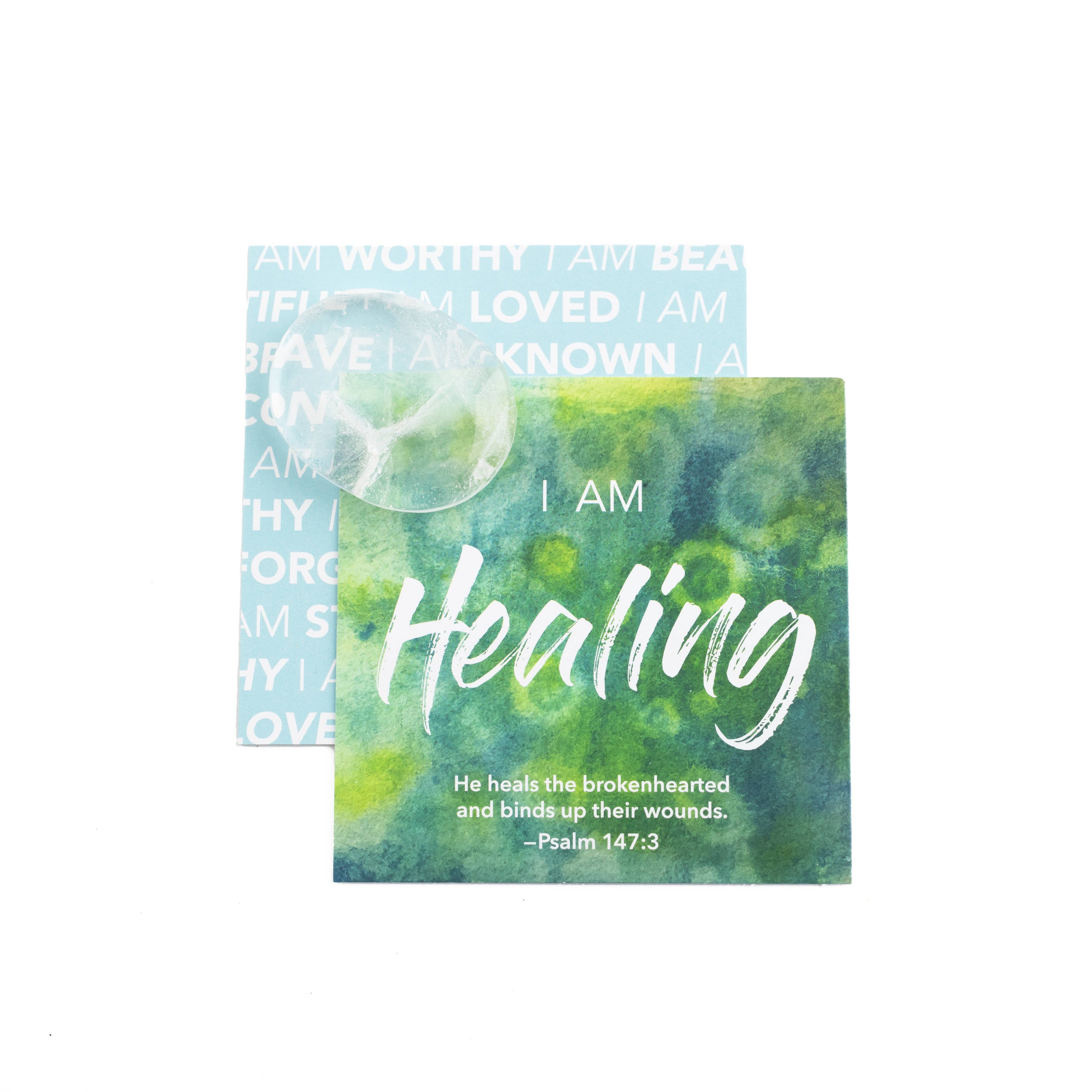 Affirmation Gems with Scripture Cards & Crystal Pocket Stone: Brave