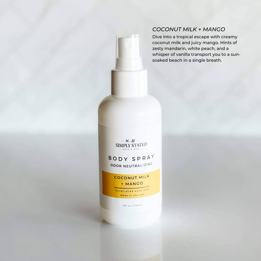 Signature Body Spray-Long Lasting Body Mist: Coconut Milk + Mango