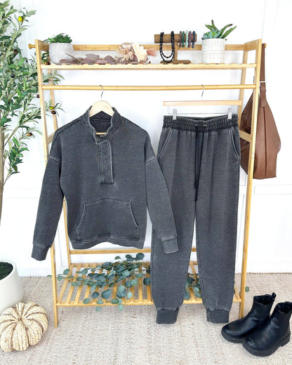 IN STOCK Vintage Wash Joggers - Black: Small