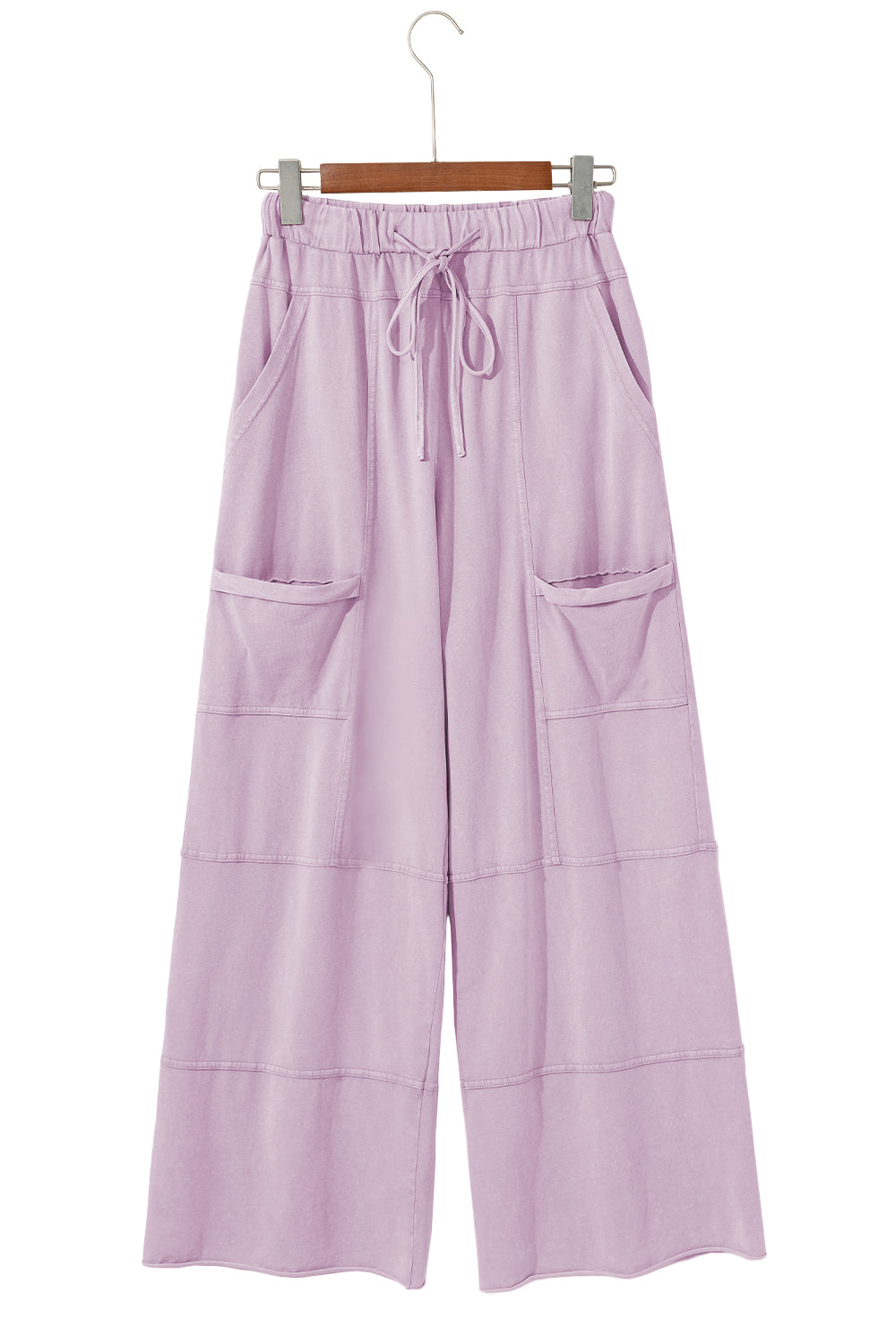 Black Mineral Wash Exposed Seam Wide Leg Cargo Pants