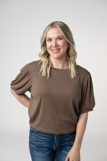 IN STOCK Katie Cozy Top - Mocha: Small