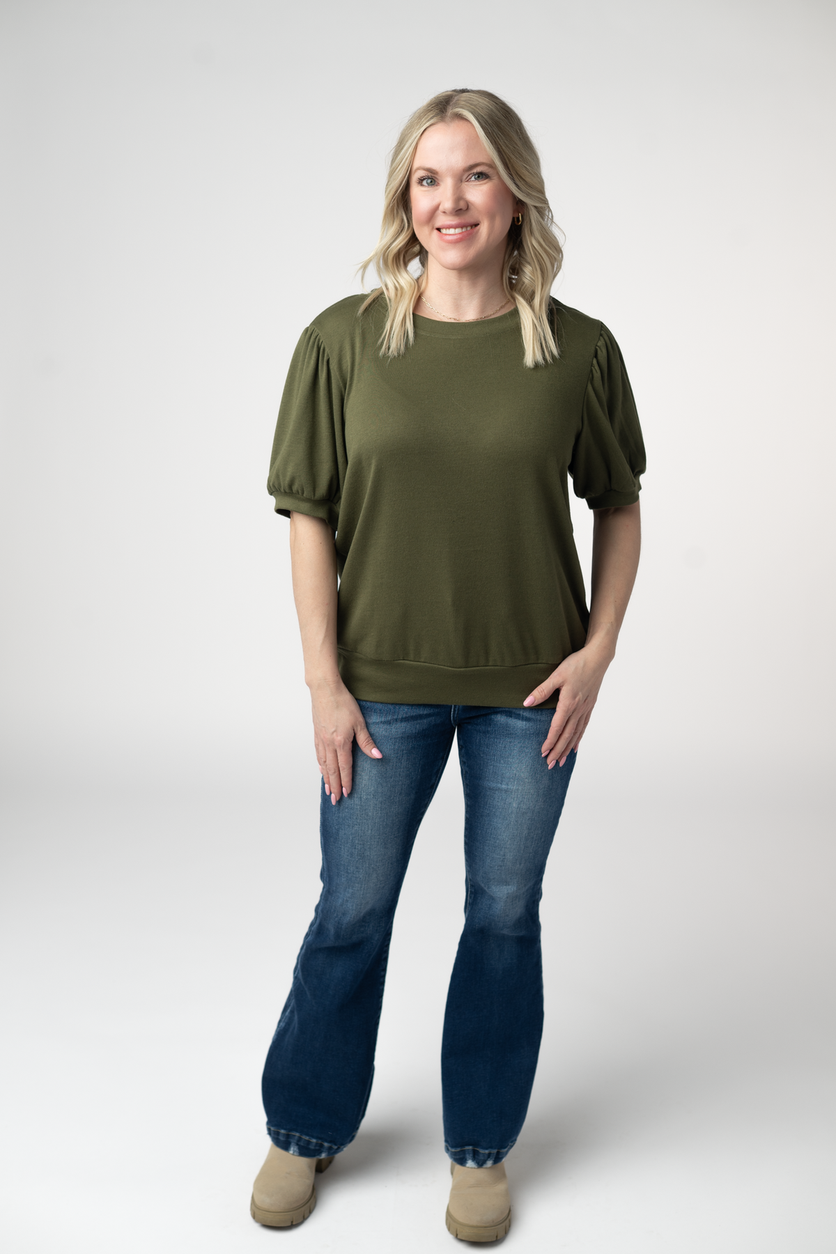 IN STOCK Katie Cozy Top - Olive: Small
