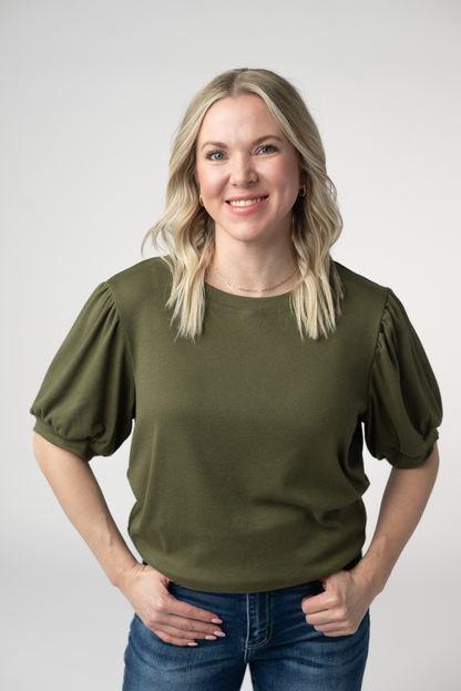 IN STOCK Katie Cozy Top - Olive: Small