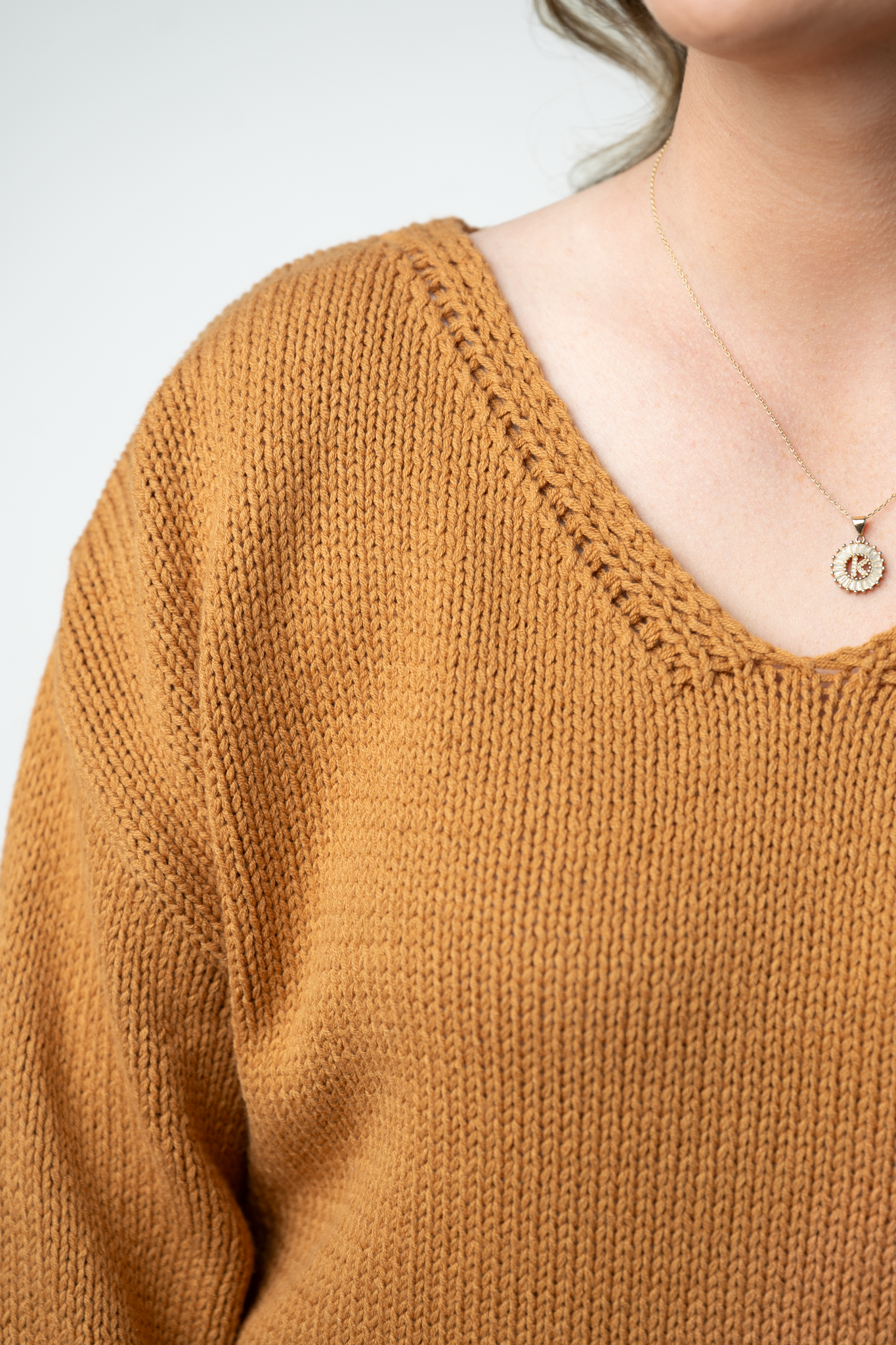 IN STOCK Crochet Sleeve Top - Camel: Small