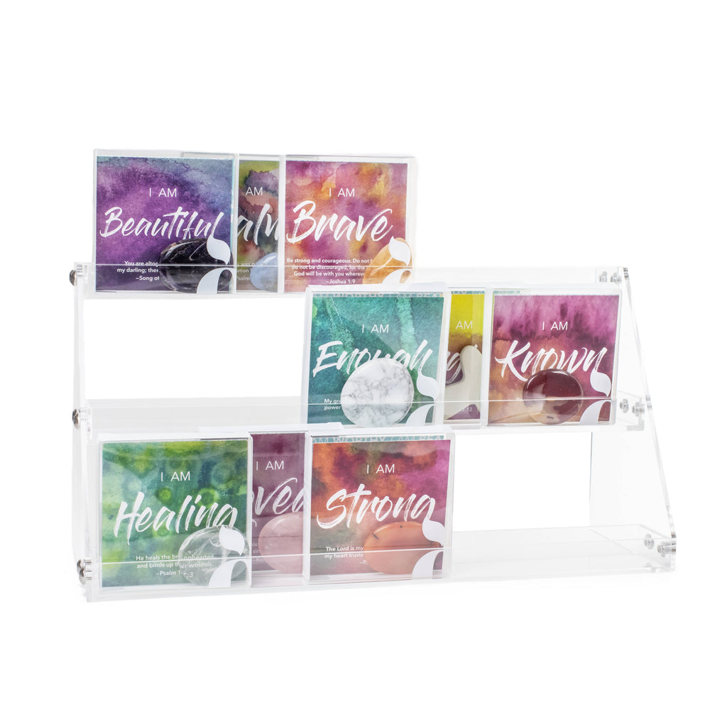 Affirmation Gems with Scripture Cards & Crystal Pocket Stone: Brave