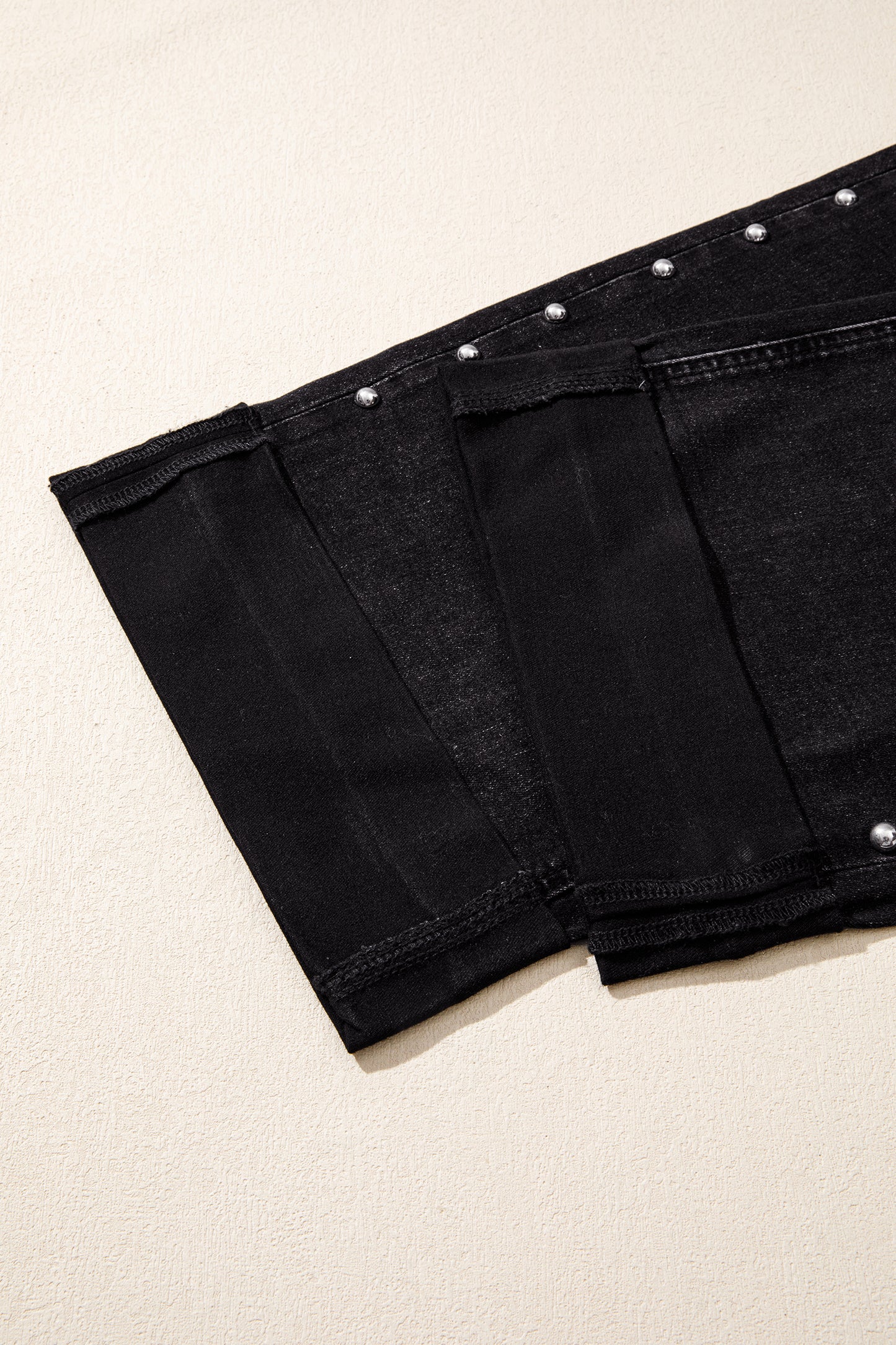 Navy Blue Studded Detail Straight Leg Casual Loose Jeans