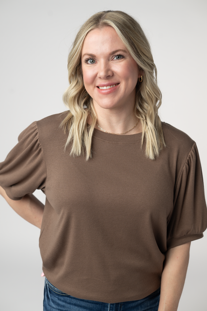 IN STOCK Katie Cozy Top - Mocha: Small