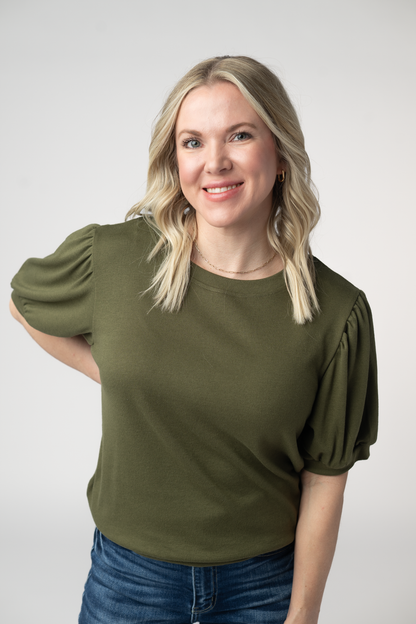 IN STOCK Katie Cozy Top - Olive: Small