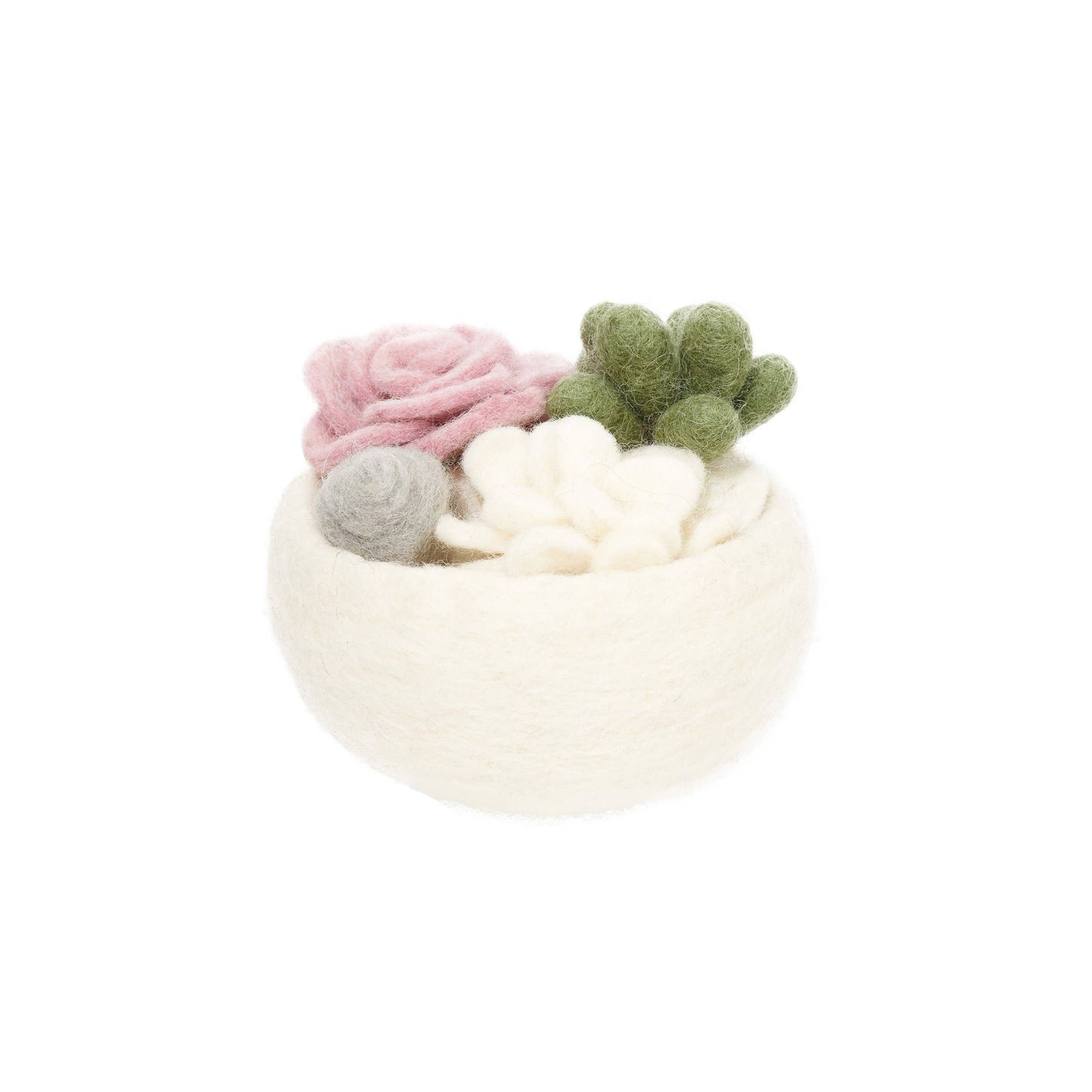 Felt Succulent Bowls: Pink Rose