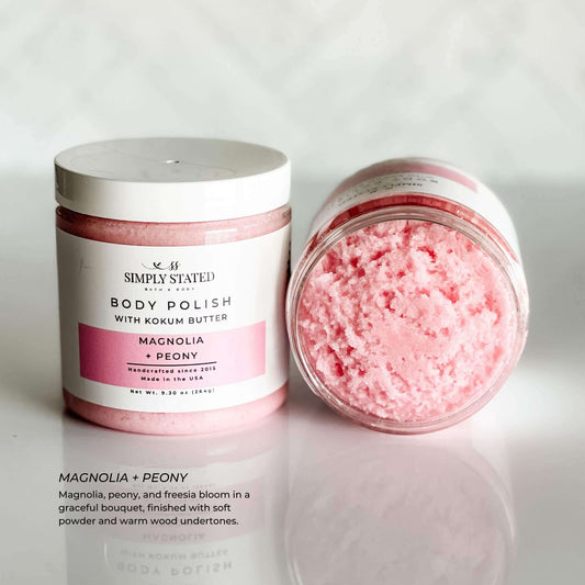 Spring Body Polish – Exfoliating & Softening Sugar Scrub: Magnolia + Peony